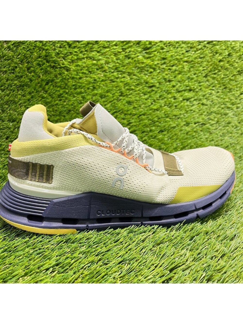 On Cloudnova Womens Size 9.5 Cream Camo Athletic Running Walking Shoes Sneakers